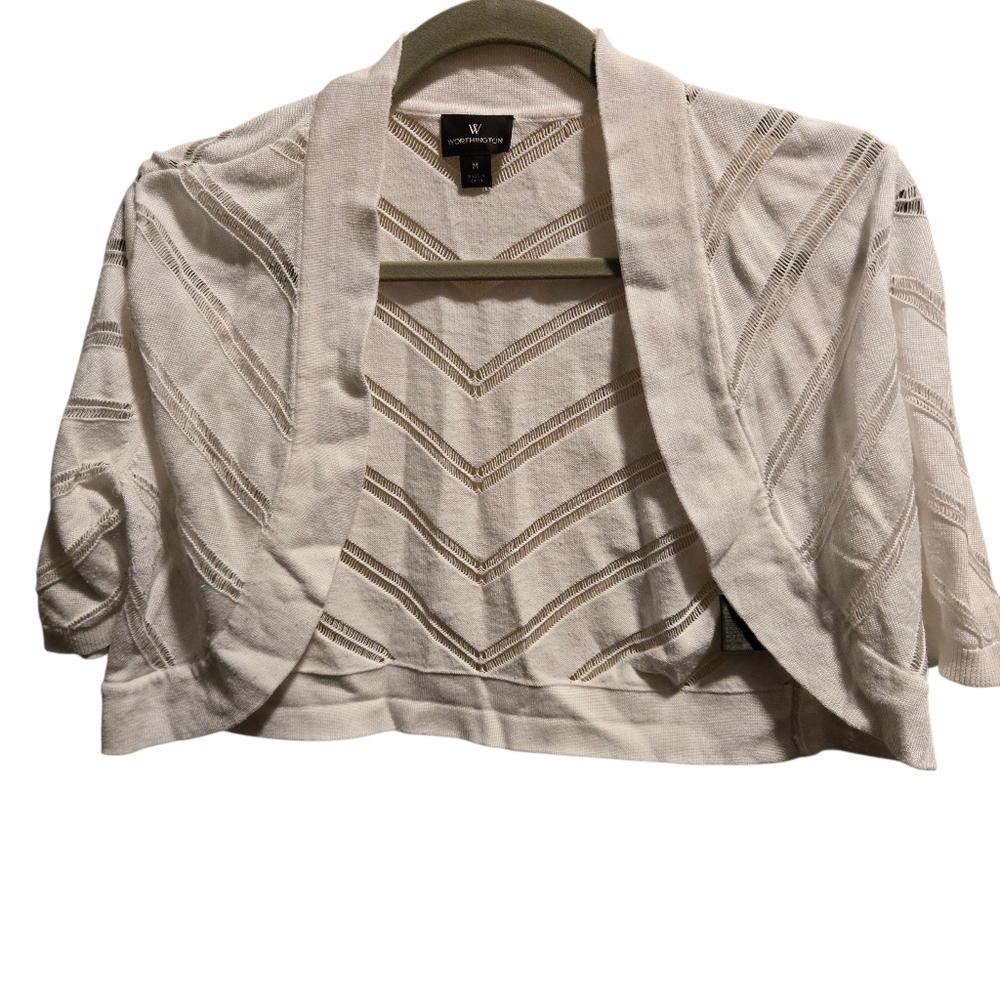 Worthington Cream Women's Shrug Size Medium